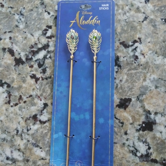Aladdin Peacock Feather Hair Sticks